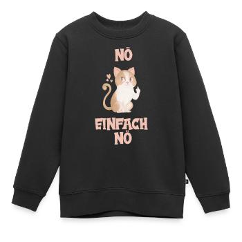 Mittelfinger Katze - Kinder Premium Organic Sweatshirt - Schwarz - Vorne - AI Model Kid Female (0cm)