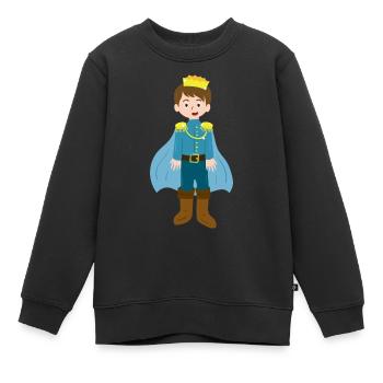 Prince - Sweat Premium enfant bio - noir - Devant - AI Model Kid Female (0cm)