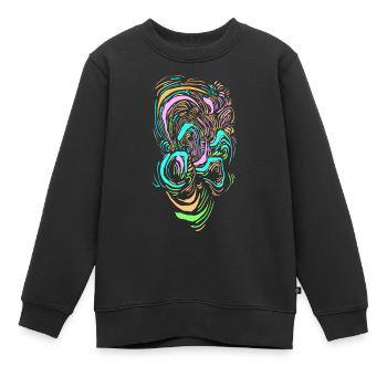 Clown de science-fiction - Sweat Premium enfant bio - noir - Devant - AI Model Kid Female (0cm)