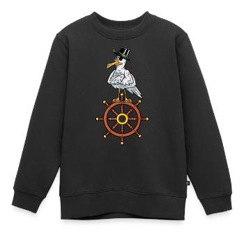 Pirates pirate boucanier mouette volant enfants - Sweat Premium enfant bio - noir - Devant - AI Model Kid Female (0cm)
