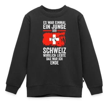 Schweiz Schweizer - Kinder Premium Organic Sweatshirt - Schwarz - Vorne - AI Model Kid Female (0cm)