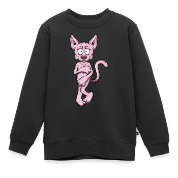 Nackte Sphynx Katze - Kinder Premium Organic Sweatshirt - Schwarz - Vorne - AI Model Kid Female (0cm)
