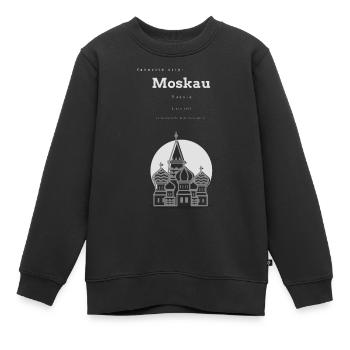 Moskau Lieblingsstadt Erinnerung Koordinaten - Kinder Premium Organic Sweatshirt - Schwarz - Vorne - AI Model Kid Female (0cm)