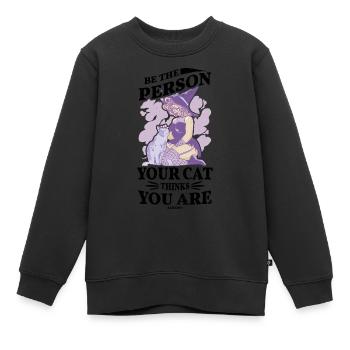 beste Katzenmama Katzendame Katzenbesitzer Geschen - Kinder Premium Organic Sweatshirt - Schwarz - Vorne - AI Model Kid Female (0cm)