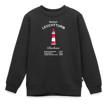 Insel Borkum, Wahrzeichen Kleiner Leuchtturm - Kinder Premium Organic Sweatshirt - Schwarz - Vorne - AI Model Kid Female (0cm)