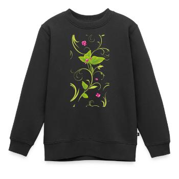 Zweig mit rosa Blüten - Kinder Premium Organic Sweatshirt - Schwarz - Vorne - AI Model Kid Female (0cm)