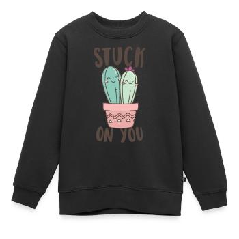 Stuck on you - Kids Premium Organic Sweatshirt - black - Front - AI Model Kid Female (0cm)