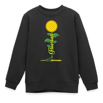 Floorball Unihockey FLOORBALL-Sommer Floorballer - Kinder Premium Organic Sweatshirt - Schwarz - Vorne - AI Model Kid Female (0cm)