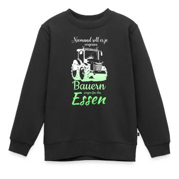 Niemand soll es je vergessen Bauern.... - Kinder Premium Organic Sweatshirt - Schwarz - Vorne - AI Model Kid Female (0cm)