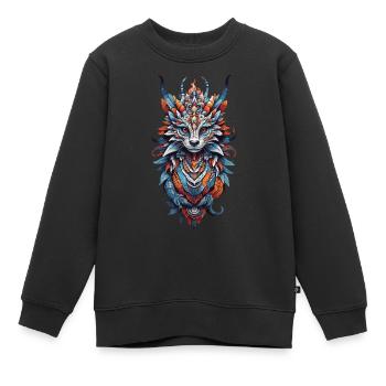 Spirituelles Drachen Krafttier Indianischer Spirit - Kinder Premium Organic Sweatshirt - Schwarz - Vorne - AI Model Kid Female (0cm)