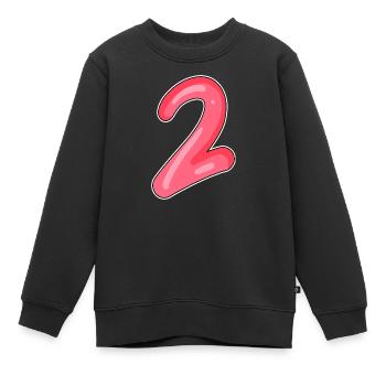 2 - Number - Number Two - Kids Premium Organic Sweatshirt - black - Front - AI Model Kid Female (0cm)