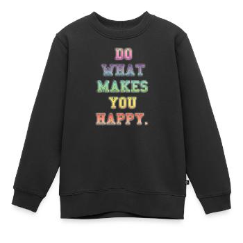 Inspirierende farbenfrohe Glücksbotschaft - Kinder Premium Organic Sweatshirt - Schwarz - Vorne - AI Model Kid Female (0cm)