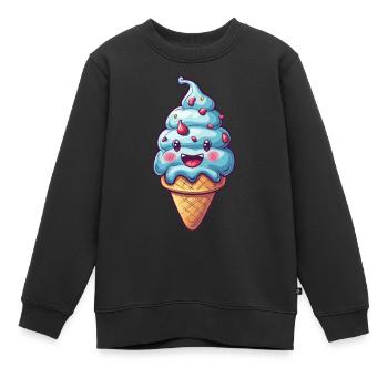 Lächelnde Eiskreation - Kinder Premium Organic Sweatshirt - Schwarz - Vorne - AI Model Kid Female (0cm)