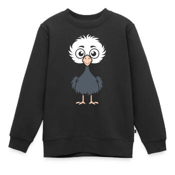 Strauß - Kinder Premium Organic Sweatshirt - Schwarz - Vorne - AI Model Kid Female (0cm)