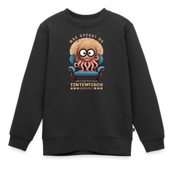 Calmar drôle - Sweat Premium enfant bio - noir - Devant - AI Model Kid Female (0cm)