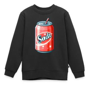 Soda Canette Pastel - Rafraîchissement en Couleurs - Sweat Premium enfant bio - noir - Devant - AI Model Kid Female (0cm)