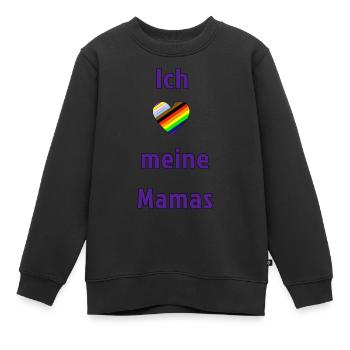 Ich liebe meine Mamas - Kinder Premium Organic Sweatshirt - Schwarz - Vorne - AI Model Kid Female (0cm)