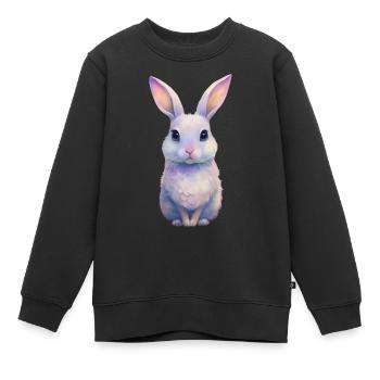 Mignonlapinrabbit - Sweat Premium enfant bio - noir - Devant - AI Model Kid Female (0cm)