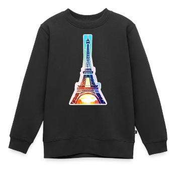 Eiffelturm #13 - Kinder Premium Organic Sweatshirt - Schwarz - Vorne - AI Model Kid Female (0cm)