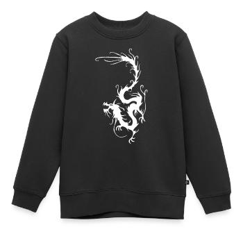 Weißer Rauch Drache - Kinder Premium Organic Sweatshirt - Schwarz - Vorne - AI Model Kid Female (0cm)