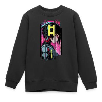 Cyborg Woman symbole futurisque - Sweat Premium enfant bio - noir - Devant - AI Model Kid Female (0cm)