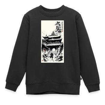 Temple - Kinder Premium Organic Sweatshirt - Schwarz - Vorne - AI Model Kid Female (0cm)