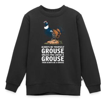 Auerhahn - Kinder Premium Organic Sweatshirt - Schwarz - Vorne - AI Model Kid Female (0cm)