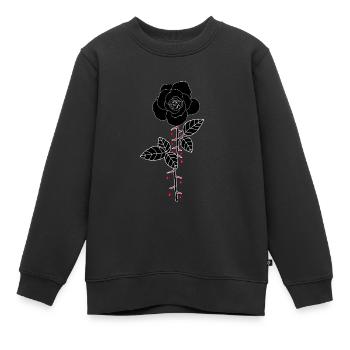 Blutige Rose - Kinder Premium Organic Sweatshirt - Schwarz - Vorne - AI Model Kid Female (0cm)