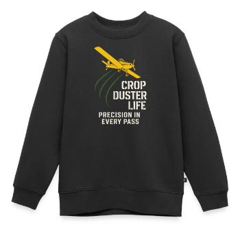 Cadeau de pilote d’agriculture de l’aviation rurale - Sweat Premium enfant bio - noir - Devant - AI Model Kid Female (0cm)