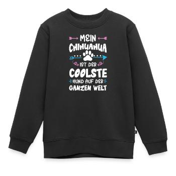 chihuahua hund spruch - Kinder Premium Organic Sweatshirt - Schwarz - Vorne - AI Model Kid Female (0cm)