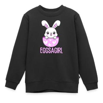 Werdende Mutter Ostern Gender Reveal - Kinder Premium Organic Sweatshirt - Schwarz - Vorne - AI Model Kid Female (0cm)