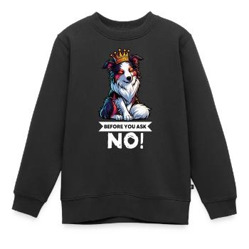 Avant de demander aux Australian Shepherds Aussie Aussies - Sweat Premium enfant bio - noir - Devant - AI Model Kid Female (0cm)