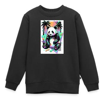 Panda - Kinder Premium Organic Sweatshirt - Schwarz - Vorne - AI Model Kid Female (0cm)