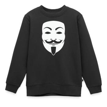 Anonymus_Maske - Sweat Premium enfant bio - noir - Devant - AI Model Kid Female (0cm)