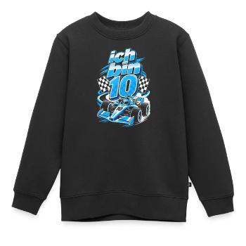 10 Jahre Rennfahrer Rennwagen Geburtstag Geschenk - Kinder Premium Organic Sweatshirt - Schwarz - Vorne - AI Model Kid Female (0cm)