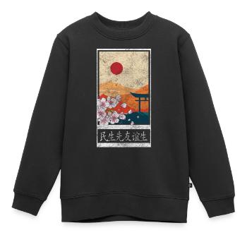 Fleurs de cerisier Fleurs Jardinier - Sweat Premium enfant bio - noir - Devant - AI Model Kid Female (0cm)