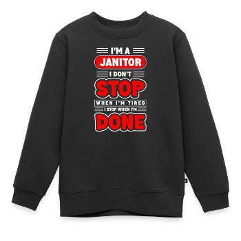Hausmeister Arbeit Reiniger - Kinder Premium Organic Sweatshirt - Schwarz - Vorne - AI Model Kid Female (0cm)