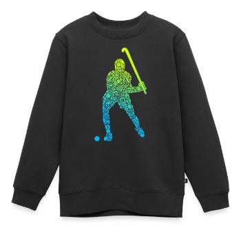 Hockeyspieler Symbole Hockey Jungen Feldhockey - Kinder Premium Organic Sweatshirt - Schwarz - Vorne - AI Model Kid Female (0cm)
