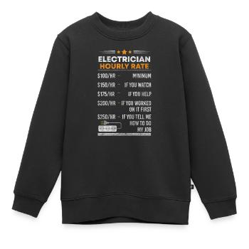 Électricité Artisanat Tension Foudre - Sweat Premium enfant bio - noir - Devant - AI Model Kid Female (0cm)