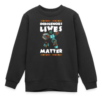 Chef amérindien Skull Apache - Sweat Premium enfant bio - noir - Devant - AI Model Kid Female (0cm)