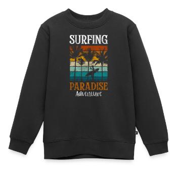 Holiday, Warmth, Sun, Sunset - Kids Premium Organic Sweatshirt - black - Front - AI Model Kid Female (0cm)