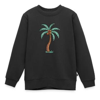 Île Palm - Sweat Premium enfant bio - noir - Devant - AI Model Kid Female (0cm)