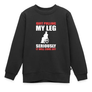 Rollstuhl - Kinder Premium Organic Sweatshirt - Schwarz - Vorne - AI Model Kid Female (0cm)