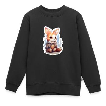 Neige d’hiver moelleuse - Sweat Premium enfant bio - noir - Devant - AI Model Kid Female (0cm)