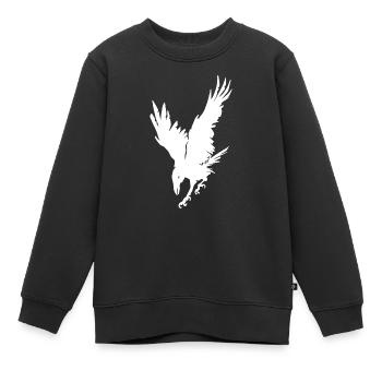 Krähe Halloween - Kinder Premium Organic Sweatshirt - Schwarz - Vorne - AI Model Kid Female (0cm)