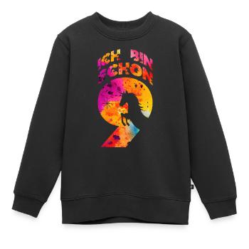 ICH BIN SCHON 9 EINHORN 9. GEBURTSTAG - Kinder Premium Organic Sweatshirt - Schwarz - Vorne - AI Model Kid Female (0cm)