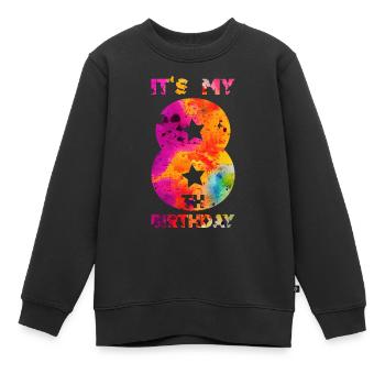8ÈME ANNIVERSAIRE LICORNE C’EST MON 8Ème ANNIVERSAIRE - Sweat Premium enfant bio - noir - Devant - AI Model Kid Female (0cm)