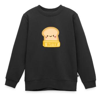 lisse comme du beurre - Sweat Premium enfant bio - noir - Devant - AI Model Kid Female (0cm)