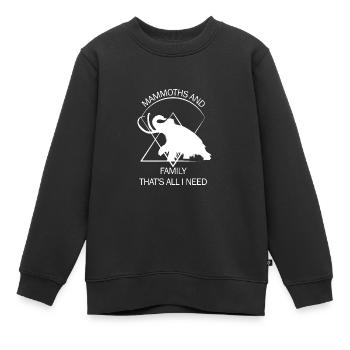 Lustiges Mammut Steinzeit Eiszeit Design Urzeit - Kinder Premium Organic Sweatshirt - Schwarz - Vorne - AI Model Kid Female (0cm)