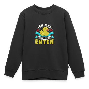 Wasservogel Entenfütterung Quak Ich Mag Halt Enten - Kinder Premium Organic Sweatshirt - Schwarz - Vorne - AI Model Kid Female (0cm)